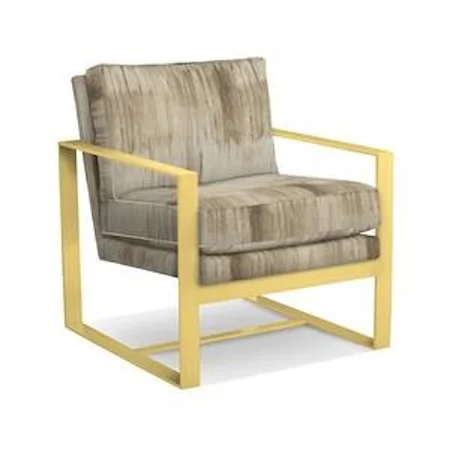 Champagne Brass Upholstered Accent Chair